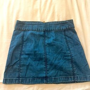 Free people denim mini skirt